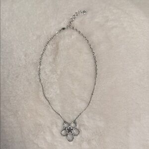 Silver Floral Pendant Necklace - Women Jewelry
